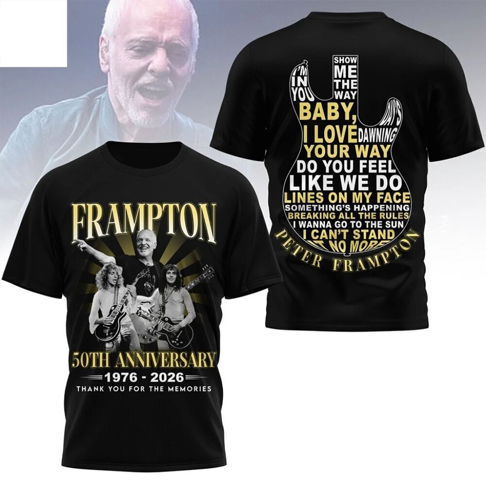 Peter Frampton 50th Anniversary 2026 Rock Fan Unisex T-Shirt